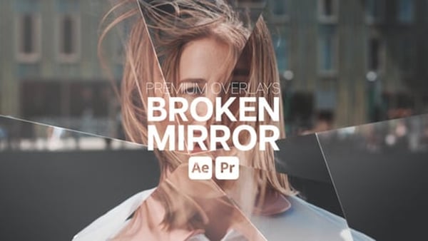 Premium Overlays Broken Mirror - Shattered Glass Motion Overlay Effects Pack