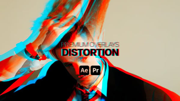 Premium Overlays Distortion - Glitch Distortion Motion Effects Overlay Pack