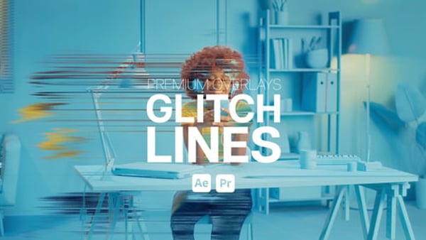 Premium Overlays Glitch Lines - Digital Line Distortion Motion Effects Pack