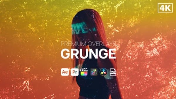 Premium Overlays Grunge - Dirty Texture Distortion Motion Effects Pack