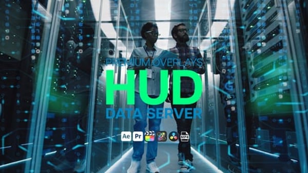 Premium Overlays HUD Data Server – Futuristic Interface Graphics for High-Tech Video Projects