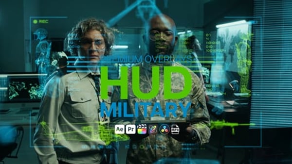 Premium Overlays HUD Military – Futuristic Interface Graphics for High-Tech Video Projects