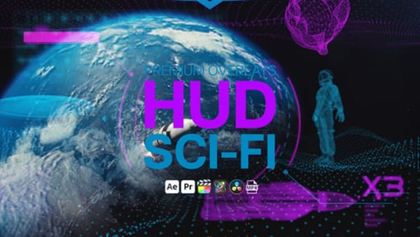 Premium Overlays HUD Sci-Fi – Futuristic Interface Graphics for High-Tech Video Projects