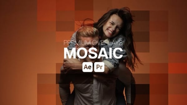 Premium Overlays Mosaic - Pixel Mosaic Glitch Motion Overlay Pack