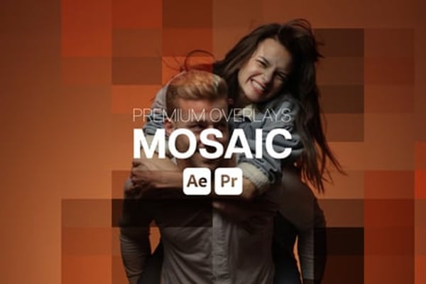 Premium Overlays Mosaic - Pixel Mosaic Glitch Motion Overlay Pack