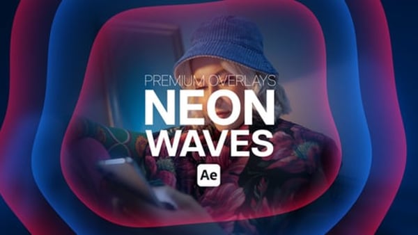 Premium Overlays Neon Waves - Glowing Abstract Flow Motion Effects Pack