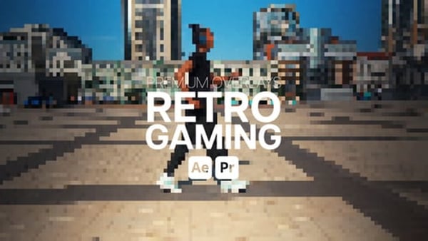 Premium Overlays Retro Gaming - Arcade Pixel Motion Overlay Effects Pack