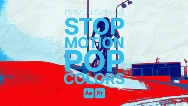 Premium Overlays Stop Motion Pop Colors | Vibrant Frame-by-Frame Motion Effects for Video