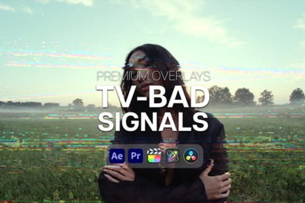 Premium Overlays TV Bad Signals - Retro Analog Glitch Motion Effects Pack