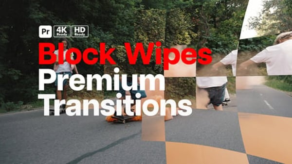 Premium Transitions Block Wipes for Premiere Pro - Geometric Block Transition Effects Pack
