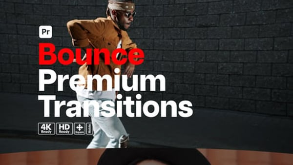 Premium Transitions Bounce for Premiere Pro - Dynamic Elastic Impact Transition Effects Pack