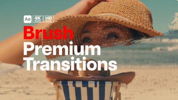 Premium Transitions Brush - Paint Stroke Transition Effects Pack