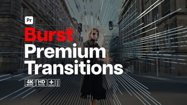 Premium Transitions Burst for Premiere Pro - Dynamic Impact Explosion Transition Effects Pack