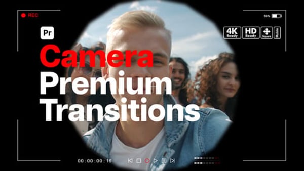 Premium Transitions Camera for Premiere Pro - Cinematic Zoom Pan Transition Effects Pack