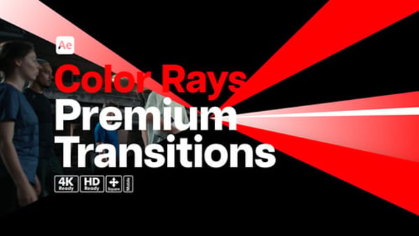 Premium Transitions Color Rays - Vibrant Light Beam Transition Effects Pack
