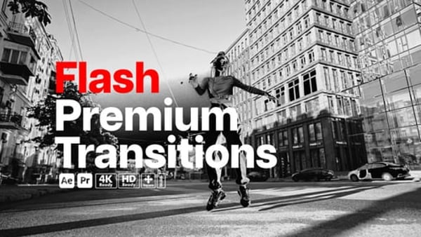 Premium Transitions Flash | Fast Light Burst Video Transition Effects