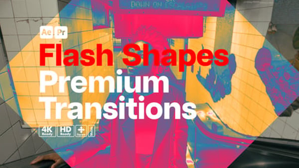 Premium Transitions Flash Shapes - Dynamic Light Burst Transition Effects Pack