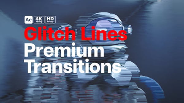 Premium Transitions Glitch Lines - Digital Line Glitch Transition Effects Pack