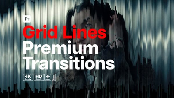 Premium Transitions Grid Lines for Premiere Pro - Dynamic Geometric Line Transition Effects Pack