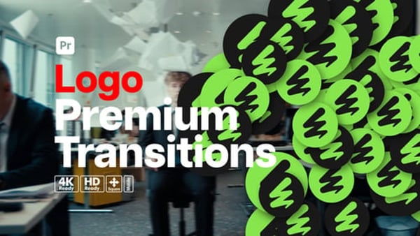 Premium Transitions Logo for Premiere Pro - Dynamic Brand Reveal Transition Effects Pack