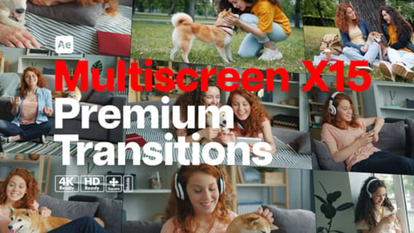 Premium Transitions Multiscreen X15 - Dynamic Split Screen Transition Effects Pack