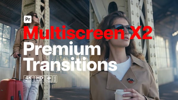 Premium Transitions Multiscreen X2 for Premiere Pro - Dynamic Split Screen Transition Effects Pack