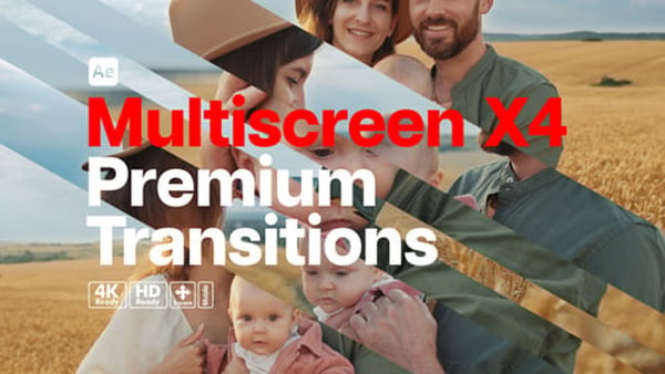Premium Transitions Multiscreen X4 - Dynamic Split Screen Transition Effects Pack