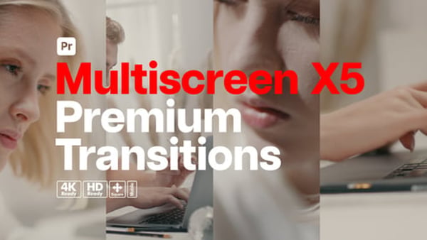 Premium Transitions Multiscreen X5 for Premiere Pro - Dynamic Split Screen Transition Effects Pack