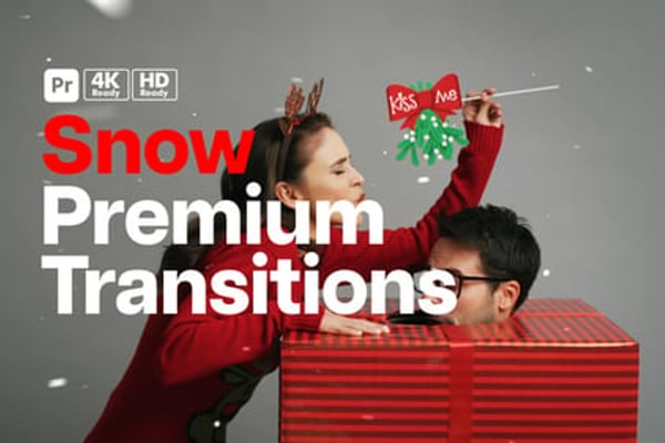 Premium Transitions Snow for Premiere Pro - Winter Snowfall Transition Effects Pack