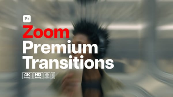 Premium Transitions Zoom for Premiere Pro - Fast Zoom Motion Transition Effects Pack