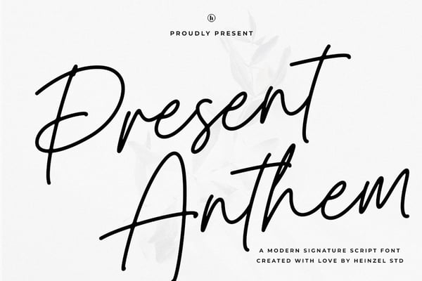 Present Anthem Modern Signature Font