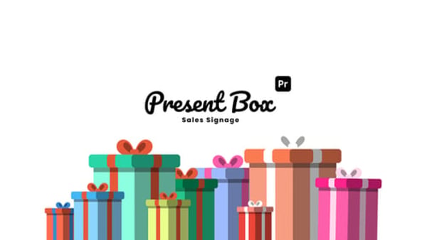 Present Box Sale Signage for Premiere Pro | Discount & Gift Box Offer Graphics