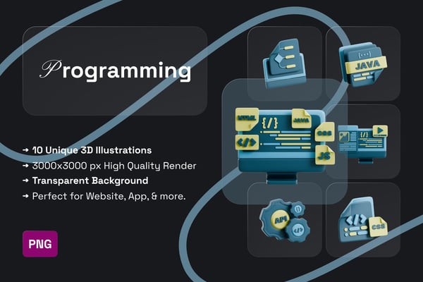 Programming 3D Icon Pack