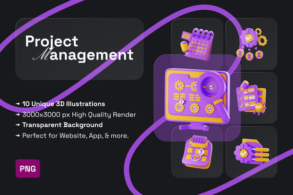 Project Management 3D Icon Pack