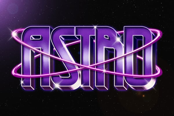 Purple Cosmic Text Effect