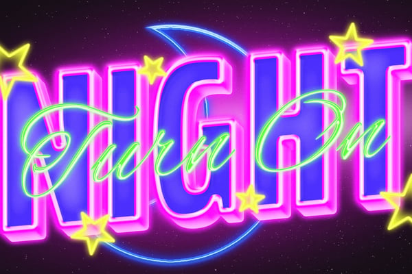 Purple Neon Text Effect