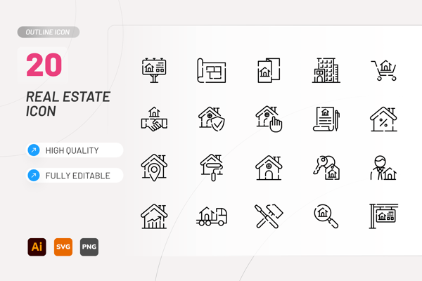 Real Estate Line Icon
