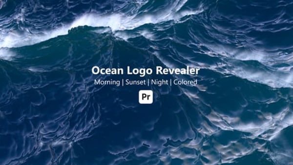 Realistic Ocean Wave Logo Reveal for Premiere Pro | 4K/HD MOGRT Opener