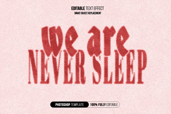 Red Halftone Text Effect