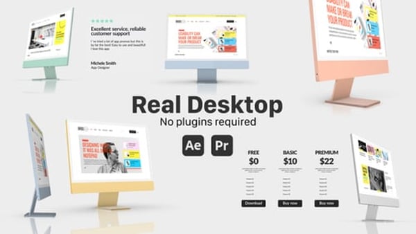 Retina Screen Mockup Toolkit MOGRT for After Effects & Premiere Pro