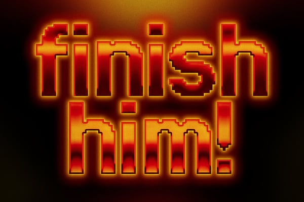 Retro Arcade Pixel Text Effect