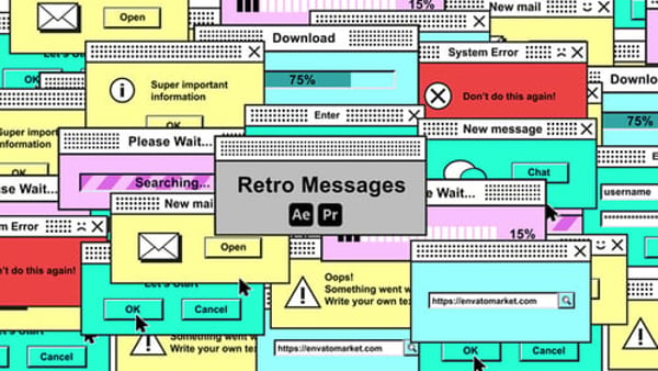 Retro Messages - Vintage Chat Interface Animation Template