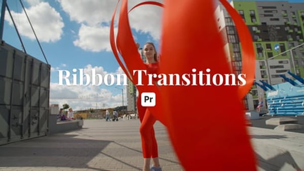 Ribbon Scene Transitions for Premiere Pro | Smooth 4K/HD MOGRTs