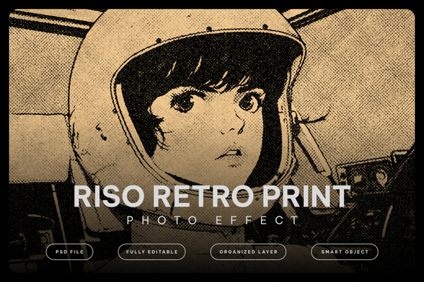 Riso Retro Print Photo Effect
