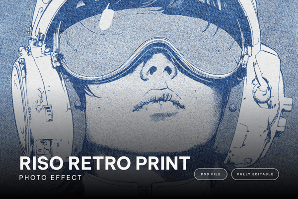 Riso Retro Print Photo Effect