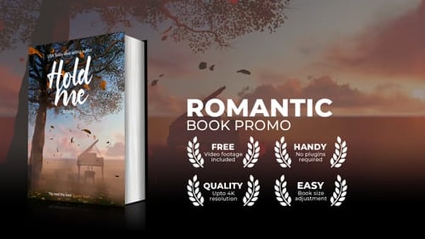 Romantic 3D Book Mockup for After Effects – Elegant Photoreal Book Promo