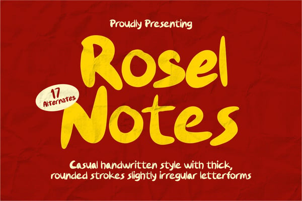 Rosel Notes - Casual Handwritten Font