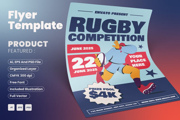 Rugby Competition Flyer Event