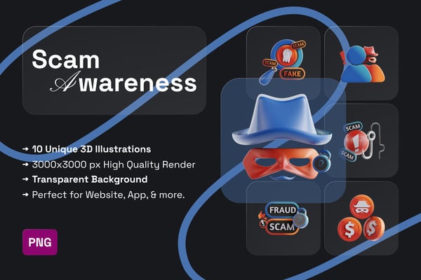 Scam & Awareness 3D Icon Pack