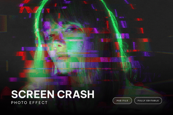 Screen Crash Photo Effect 